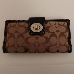 Coach Signature Checkbook Wallet